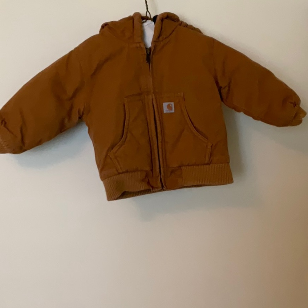 Carhartt Toddler Brown Hooded Puffer Jacket